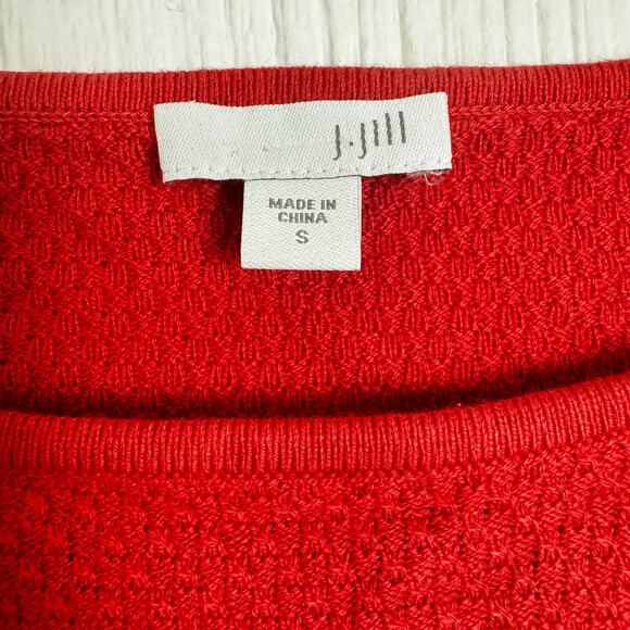 J. Jill Waffle Textured Tunic Shirt Top Boat Neck Long Sleeve Coral Size Small - Picture 5 of 6